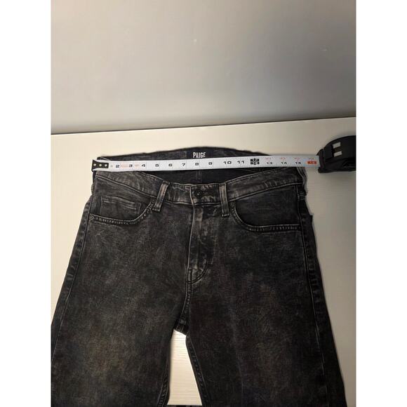 PAIGE Croft Straight Leg Jeans Black / Gray NormCore Indie Grunge Skater Biker - Picture 4 of 9